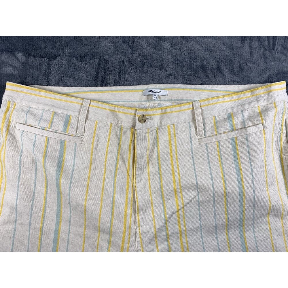 Madewell Women’s Size 37T Emmett Wide-Leg Crop Pants Warm Honeysuckle Stripe - Picture 3 of 11
